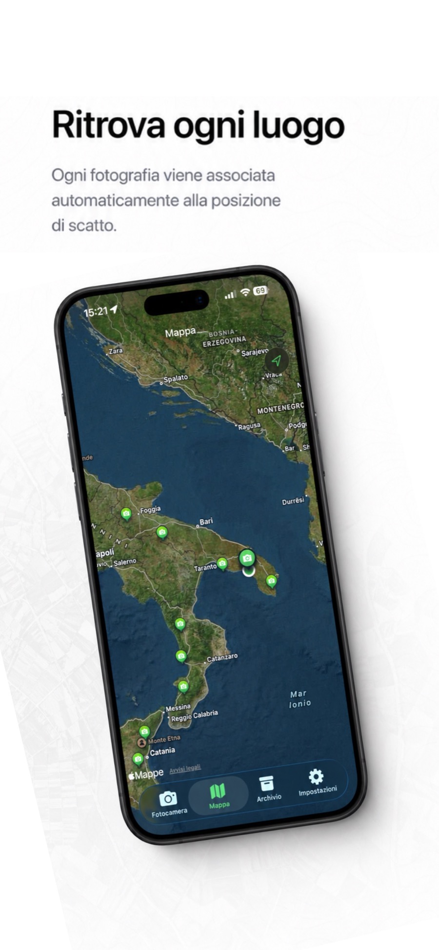 Rilievi sulla mappa